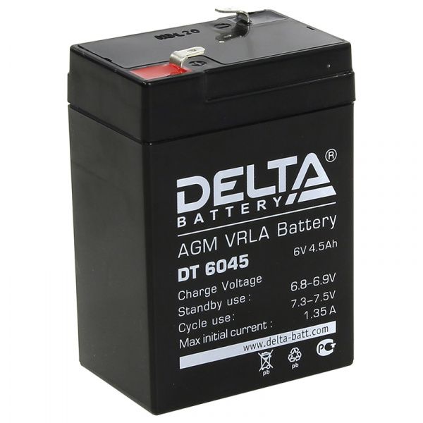 DT 6045 аккумулятор 4.5Ач 6В Delta